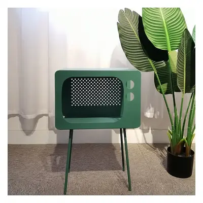 Stert Modern End Table in Television Shape Hollow Side Table in Fresh Green