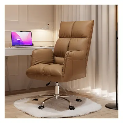 Modern PU Leather Task Chair Upholstered Swivel Office Chair Height Adjustable