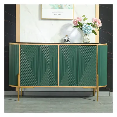 Green Sideboard Buffet Oval Faux Marble Top 1500mm Sideboard Cabinet 4 Doors & Shelves