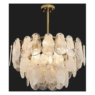 Modern 6-Light Tiered Cloud Glass Chandelier Adjustable Hanging Rod