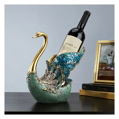 Mini Bar Decor Swan Wine Rack Bottle Holder in Resin