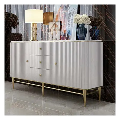 Bline Modern Sideboard Buffet Faux Marble Top with Doors & Shelves & Drawers in Large