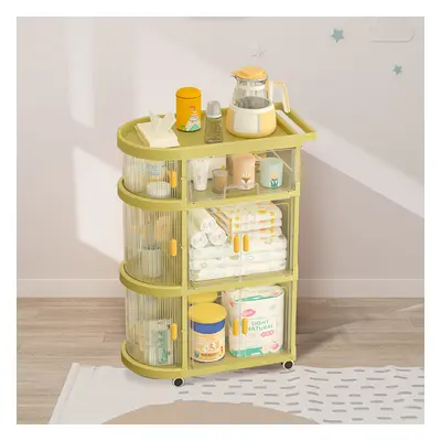 3 Tiered Foldable Storage Cabinet Freestanding Toy Organizing Cart