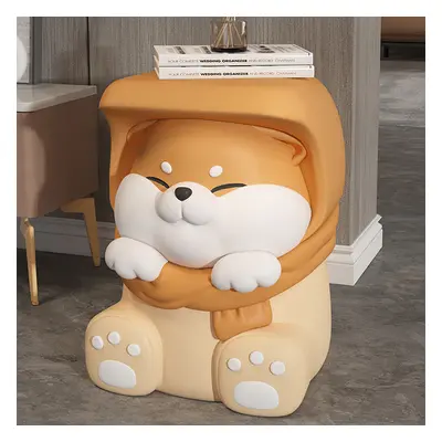 Cute Dog Side Table Floor Resin End Table Footstool for Living Room