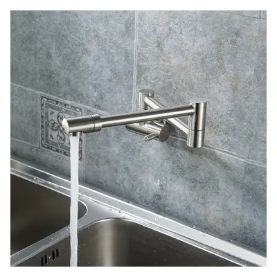 Modern Single Wall-mounted Retractable Faucet Cold Only with Dual Swing Joints