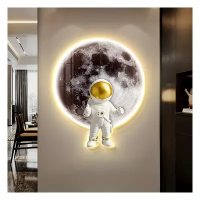 600mm Modern LED Acrylic Astronaut Moon Wall Decor Art Living Room Bedroom