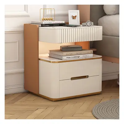 Modern Smart Nightstand with Wireless Charger & Sensor Light & Bluetooth Speakers Sintered Stone