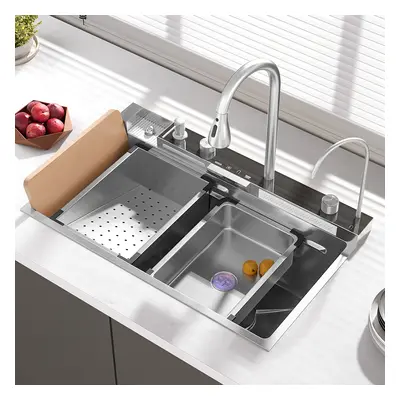 750mm Drop-in Kitchen Sink with Mixer Tap Single Bowl Stainless Steel