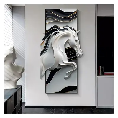 Creative Abstract Irregular Wall Hanging Black& White Horse Home Decoration