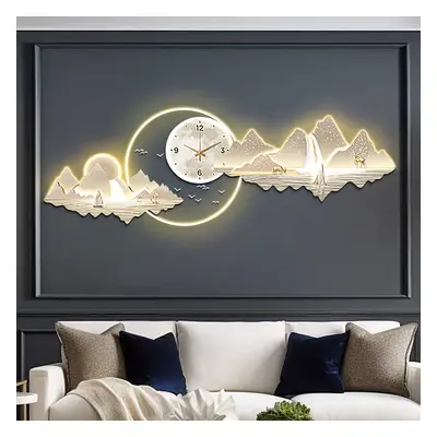 1000mm Silent Wall Clock Modern Landscape Hanging Painting Decorative Wall Art