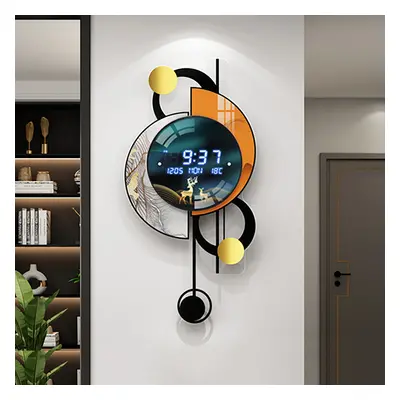 670mm LED Silent Wall Clock Multi-function Display Voice-Activated Wall Clock