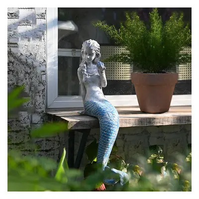 630mm Outdoor Statues Mermaid Decor White Resin Garden Ornaments Sculpture Decor Art