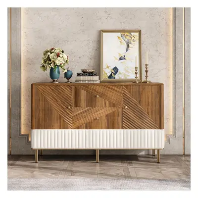 Wovent 1520mm Mid-Century Modern Walnut Sideboard Wood Kitchen Buffet with Storage