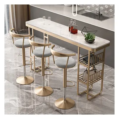 Modern 4-Piece Grey Bar Height Stool Adjustable Swivel with Velvet Upholstery & Footrest