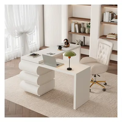 Humply Modern Minimalist Style L Shaped Desk Solid 1520mm Executive Office Desk