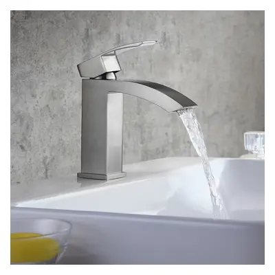 Ridge Contemporary Style Chrome Monobloc Deck Mounted Bathroom Basin Tap