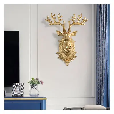 Creative Gold Lucky Deer Animals Head Wall Sculptures Wall Decorations