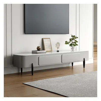 Faux Marble 2000mm TV Stand with 2 Drawers Light Gray Media Console for 2000mm TV