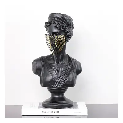 Art Decor of Greek Goddess with Modern Metallic Mask for Living Room and Bedroom