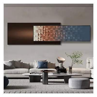 Modern Abstract Gradient Wall Art 3D Geometric Design Wall Decor with Dual-Tone Palette for Livi