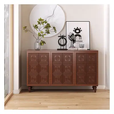 Modern 1600mm Brown Wood Carved Sideboard Cabinet