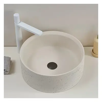 405mm Stone Resin Janpadi Round Countertop Wash Basin