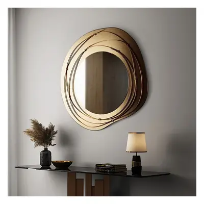 800mm Luxury Creative Sunburst Gold Metal Wall Mirror Home Decor for Living Room