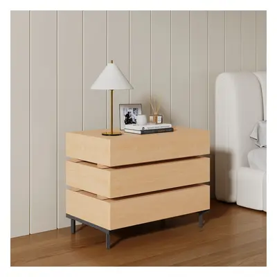 Retractable Wooden Dresser with 3 Drawers Modern Chest with Storage for Bedroom