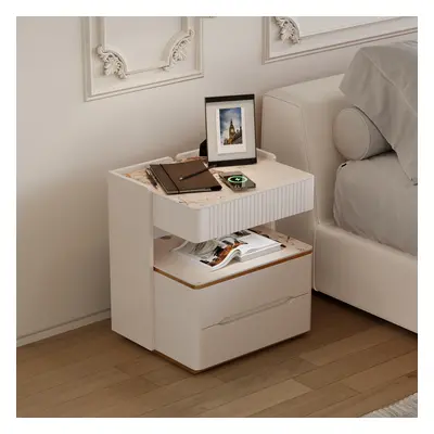 Modern Smart Nightstand with Wireless Charger & Sensor Light & Bluetooth Speakers Sintered Stone