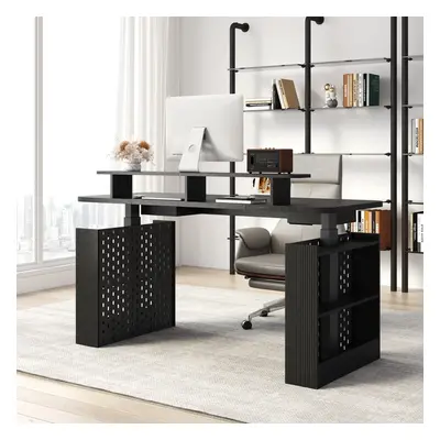 Electric Adjustable Computer Desk Black Office Furniture (1500mm)