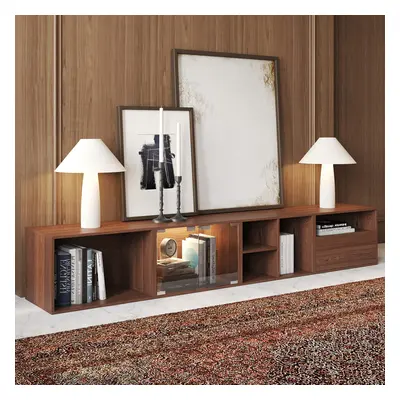 2400mm Wooden Modular TV Stand Mid Century Modern Floor Media Console with Storage