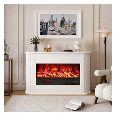 1200mm Freestanding 1500W Electric Fireplace 5 Gear Adjustable 3D LED Flame Effect