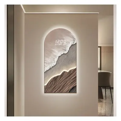 Modern LED Wall Clock with Textured Art – A Contemporary Blend of Function and Design