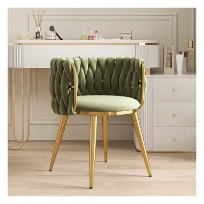 Sweave Nordic Dining Chairs Velvet Upholstery Barrel Back Sage Green Round Accent Dining Room Ch