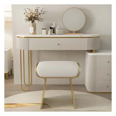 Makeup Vanity Extendable with 5-Drawer Dressing Table & Vanity Stool Set