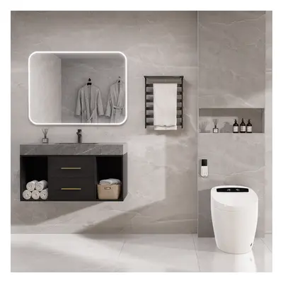 Modern Standard Toilet One-Piece Elongated Smart Toilet & Bidet with Seat Wall Outlet 1000mm Flo