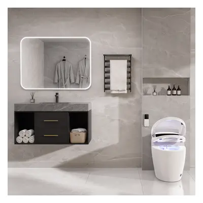 Modern Automatic Toilet One-Piece Elongated Smart Toilet & Bidet with Seat Floor Outlet 900mm Fl