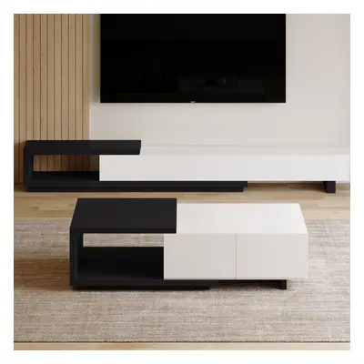 Living Room Set 100.4" Extendable TV Stand & 68.9" Retracted Coffee Table Set