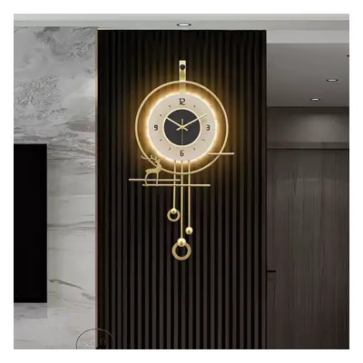 Modern Gold LED Geometric Metal Digital Wall Clock Oversized Wall Decor For Living Room