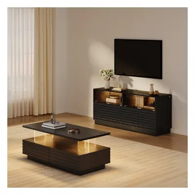 Lumoe LED Lights TV Stand & Coffee Table Set