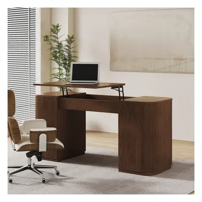 Height Adjustable Standing Desk Executive Office Desk with 2 Doors & Ample Storage Office Furnit