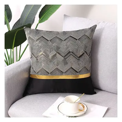 450mm x 450mm Modern Black & Gold Throw Pillow Cover Silk Cushion Protector