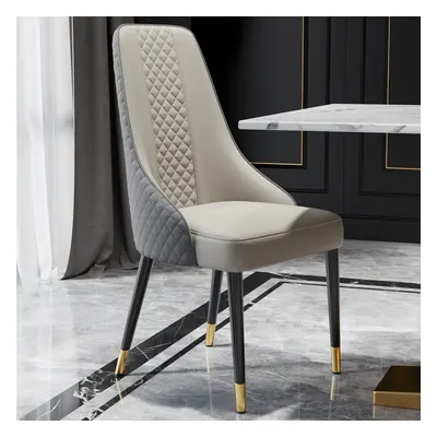 Diamic Modern Dining Chairs Upholstered Faux Leather High Back Gray Dining Room Chairs 4-Pieces