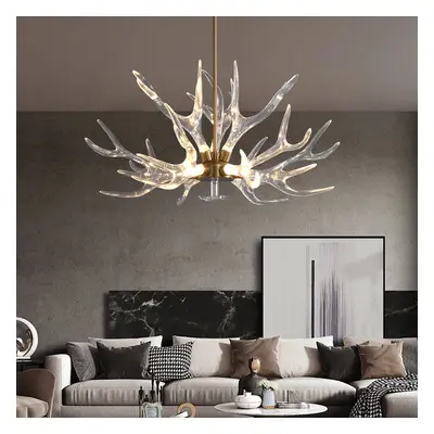 Deer Horn Antler Style 9-Light Ceiling Chandelier LED Gold Lighting