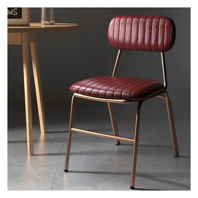 Modern Dining Chairs with Faux Leather Upholstered in Wine Red 6-Pieces