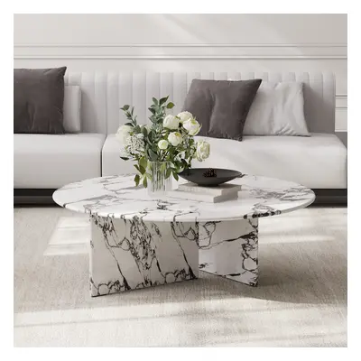 Modern White Marble Round Coffee Table