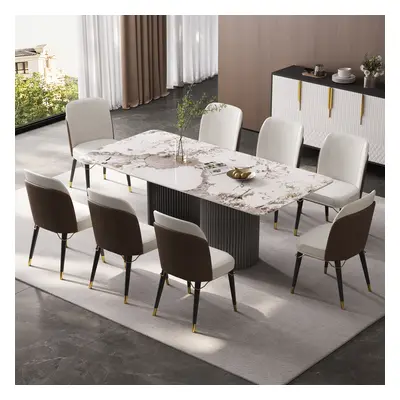 1600mm-2000mm Extendable Sintered Stone Dining Table Seats 6-8