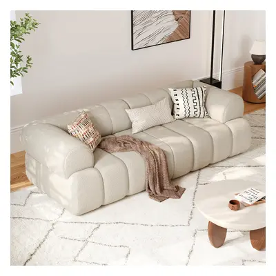 2110mm Channeled 2-Seater Boucle Loveseats Sofa