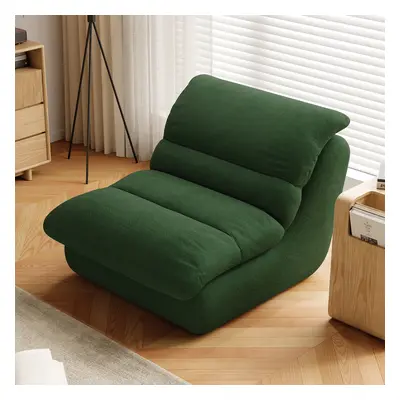 Modern Green Chenille Armless Upholstered Accent Chair