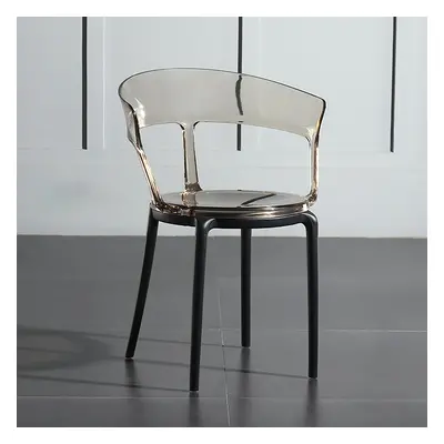 Modern Acrylic Dining Chair in Amber Dining Table Chairs with Arms 6-Pieces